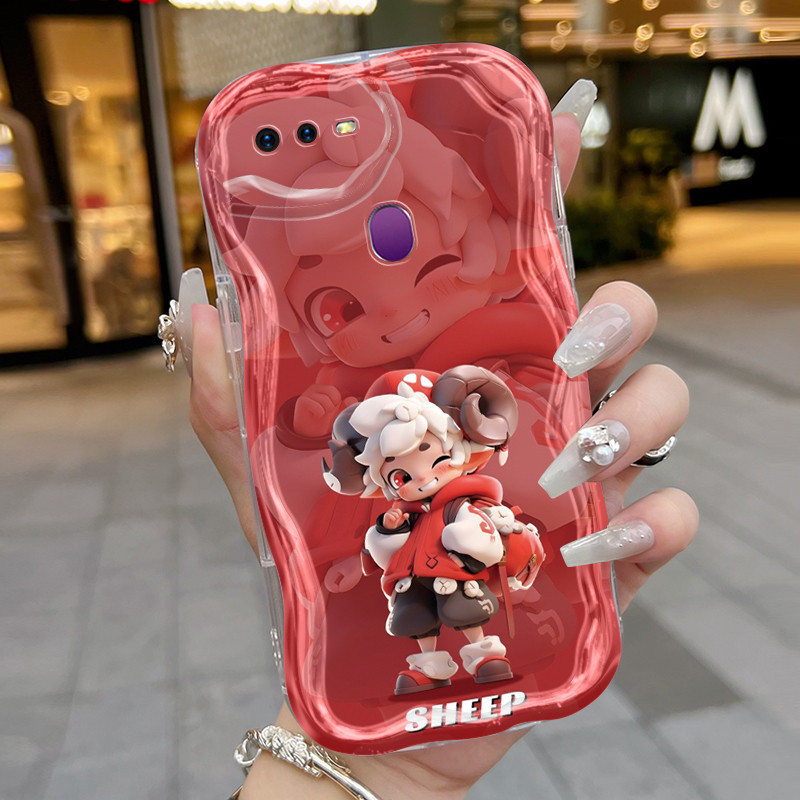 Casing Hp OPPO F9 F9 Pro Realme 2 Pro Realme U1 Case topi tanduk sapi merah untuk anak laki-laki pol
