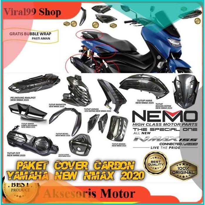 Paket Aksesoris Cover All New Nmax 2020 2021 2022 Full Body Carbon NE