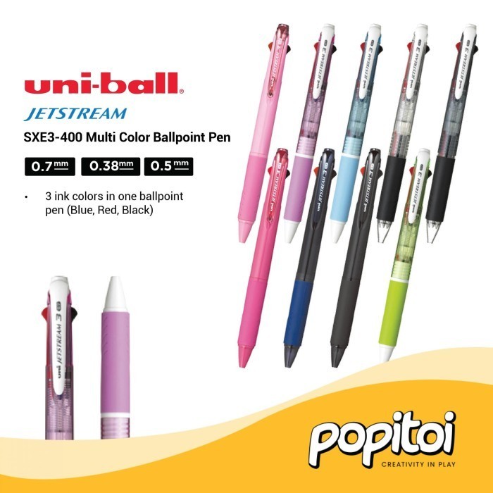 

Uniball Jetstream 3 Sxe3-400 Multi Color Ballpoint Pen 0.38 0.5 0.7 Mm