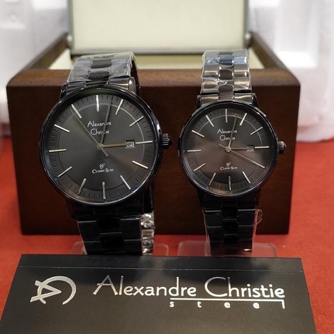 Jam Couple Original Alexandre Christie Ac 8694 Md/Ld All Stainless Eltazianazellya