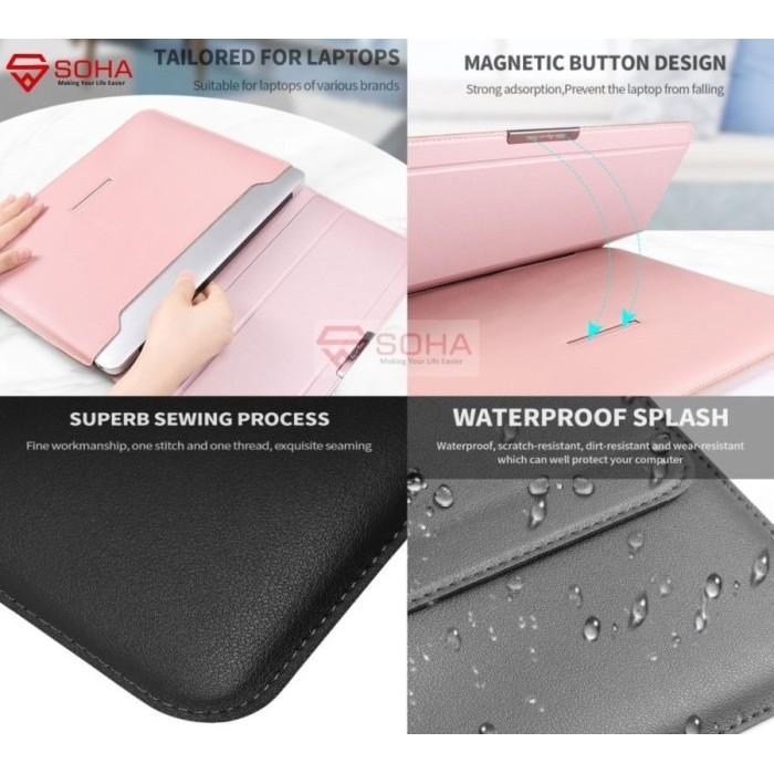 SALE TERBARU LENOVO IDEAPAD SLIM 3 15 LEATHER SLEEVE MAGNETS CASE LAPTOP STAND