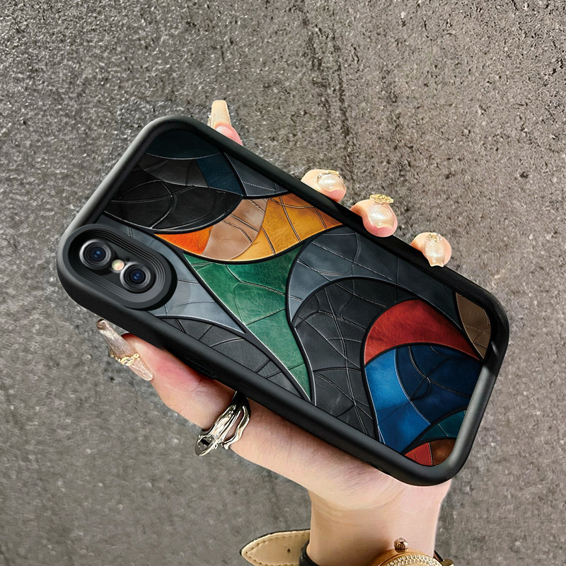 Casing Hp iPhone X Xr Xs Max Case pola pisau Kesing ponsel HP lembut ganda baru Softcase pelindung s