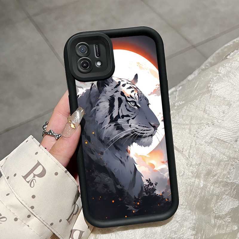 Casing Hp OPPO A16K OPPO A16E Case pola macan putih Softcase lembut ganda baru Casing HP pelindung s