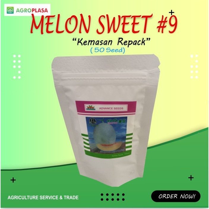 Benih Melon Sweet White Oval Net No.9 (Kemasan Repack)