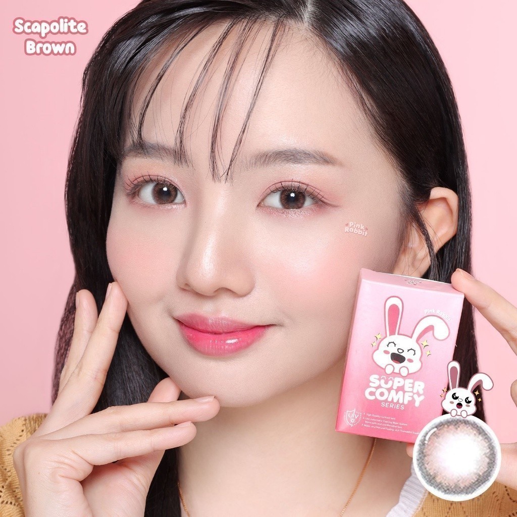 PINKRABBIT SOFTLENS SUPER COMFY SCAPOLITE BROWN - Normal, Minus 0.5 S/D 6.00 (1PCS/Sebelah)