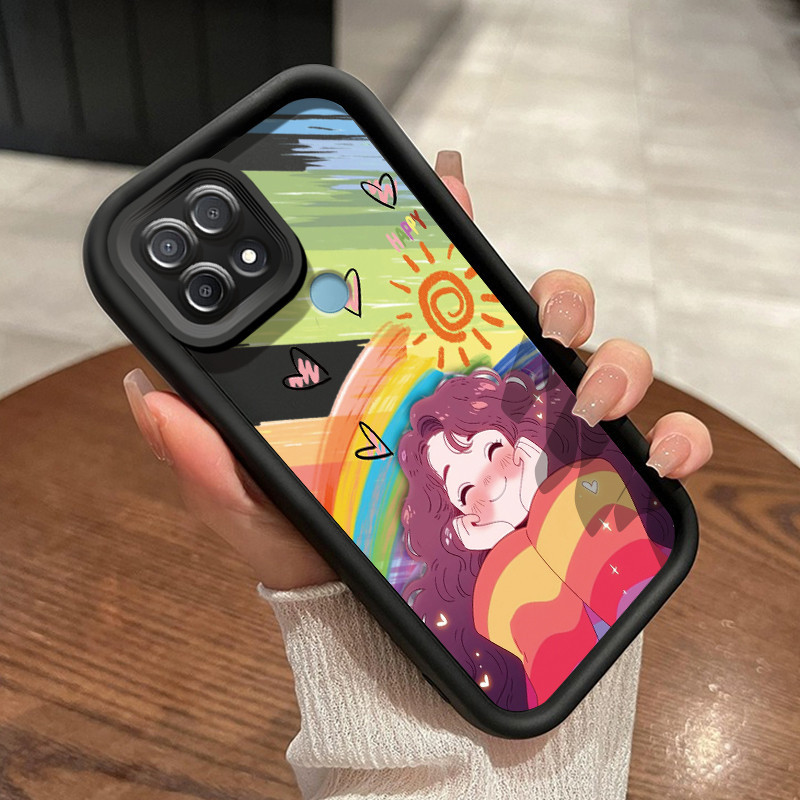 Casing Hp OPPO A15 A15s A35 Case Casing lembut baru HP ponsel pola pelangi perempuan Softcase pelind