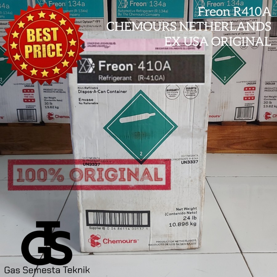 FREON R410A CHEMOURS NETHERLANDS | FREON R410 CHEMOURS USA ORIGINAL