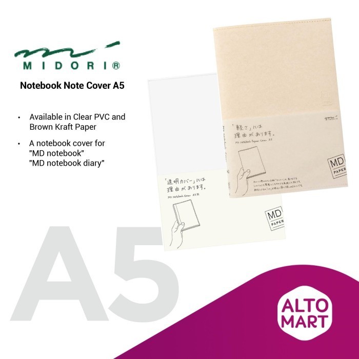 

MIDORI Notebook Note Cover A5 PVC Sampul Buku Journal MURAH