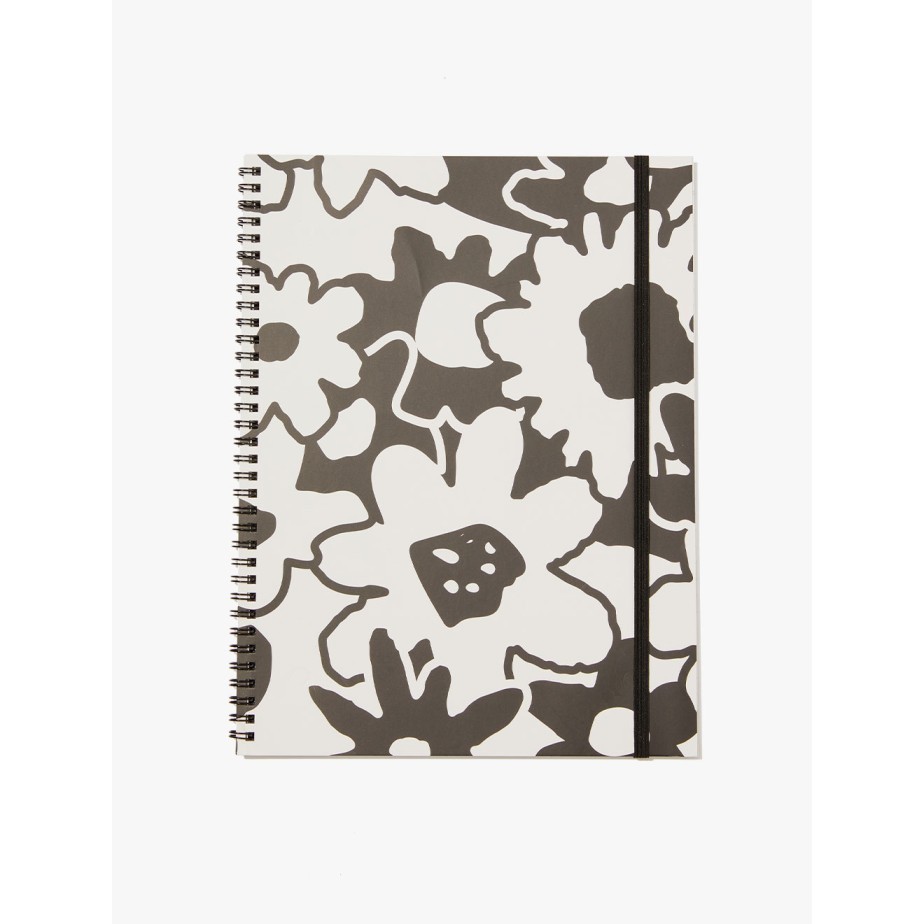 

PROMO Typo - Notebook - A4 Spinout Notebook - Ezra Overlap Floral Black/Whit