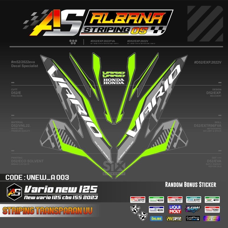 STRIPING VARIO NEW 125 TRANSPARAN/STICKER VARIO NEW 125 CBS ISS TRANSPARAN