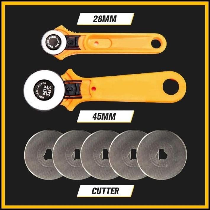 

GRATIS ONGKIR ROTARY CUTTER 28MM 45MM / ROLLER BLADE ALAT POTONG BAHAN GUNTING KAIN !!!!!!