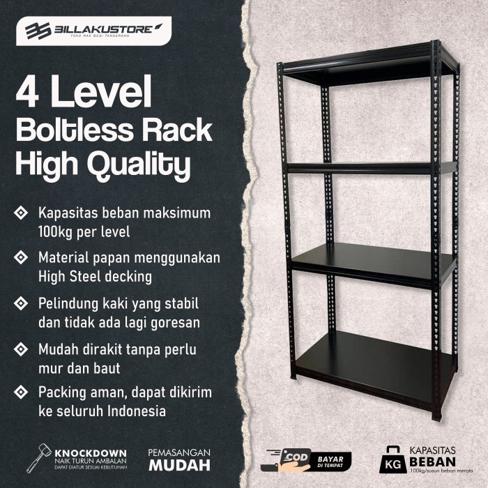 RAK BESI 4 SUSUN BOLTLESS MYSTAR BS5000E STEEL DECKING