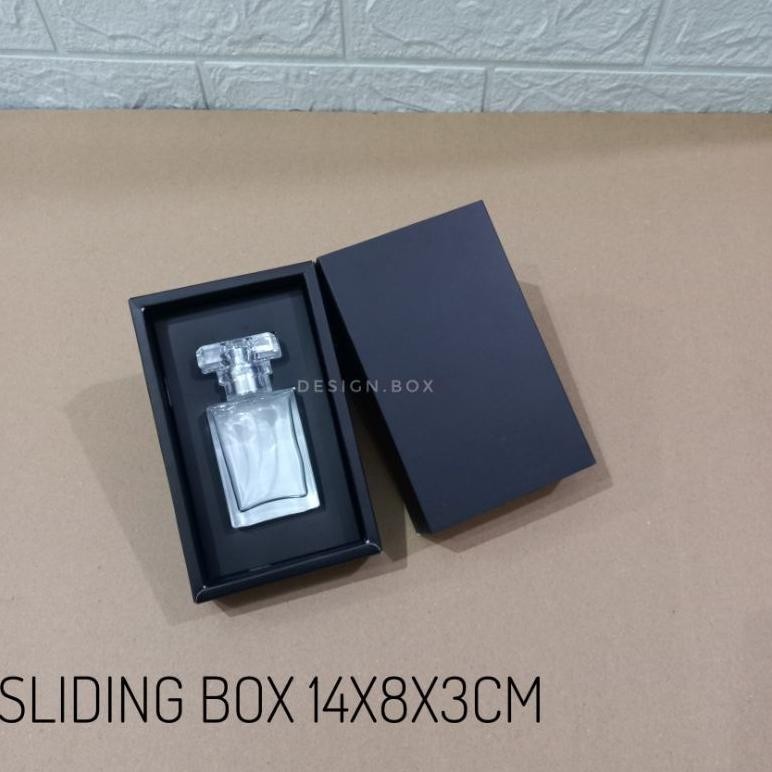 

SPECIAL 12PC | BOX PARFUM HITAM POLOS 14X8X3CM | SLIDING BOX 14X8X3CM fth-56