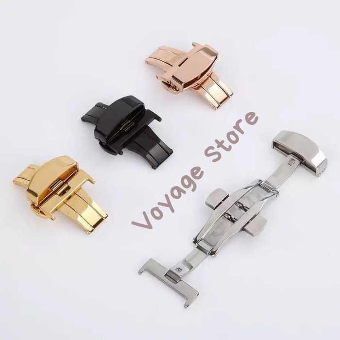

Butterfly Buckle Double Clasp Deployment Kepala Tali Jam Tangan 20Mm