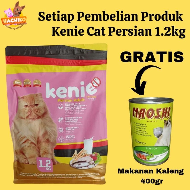 Makanan Kucing Kenie Adult Persian 1,2kg Free Maoshi Adult Tuna 400gr