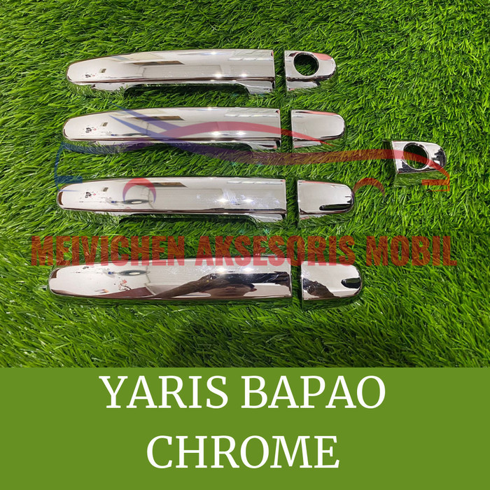 TERBARU COVER HANDLE GAGANG PINTU MOBIL YARIS BAPAO BAKPAO FULL CHROME