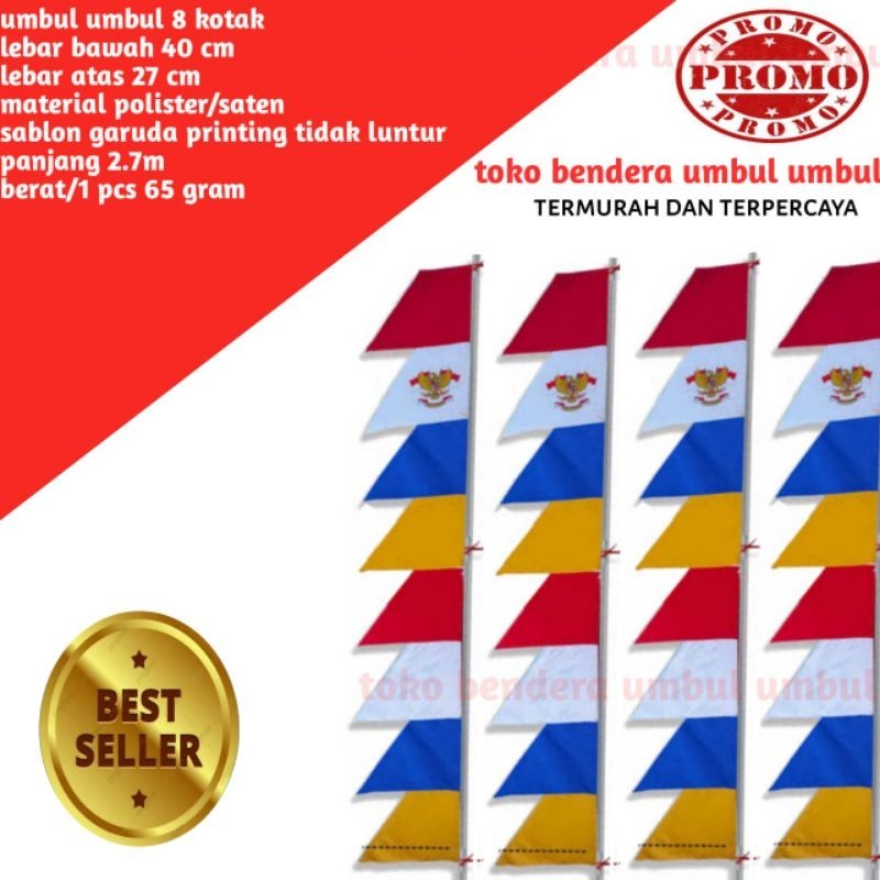 BENDERA UMBUL UMBUL MERAH PUTIH 10 PCS