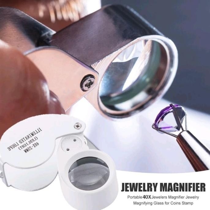 

Lup kaca pembesar lipat perhiasan batuan berlian 40x L21JA