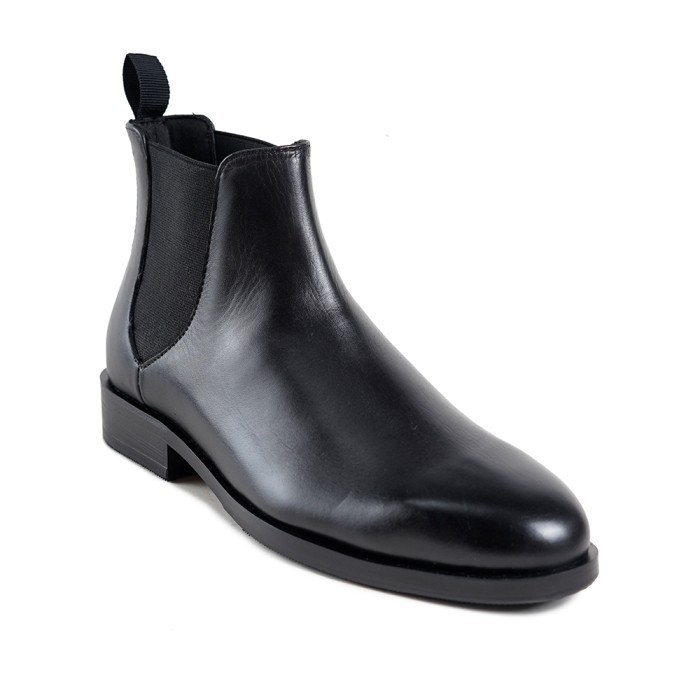 Prabu - Aska Black Sepatu Kulit Chelsea Boots Wanita