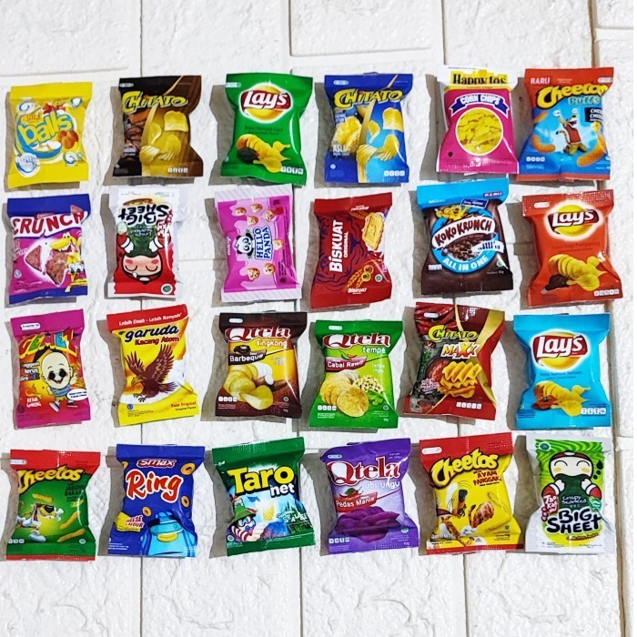 Tempelan Kulkas Miniatur Snack Makanan Minuman Kemasan - Magnet Kulkas