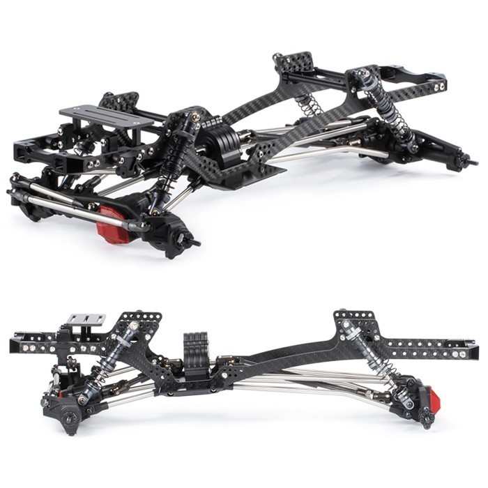 CARBON FIBER LCG CHASSIS KIT FRAME RAIL FOR 1/10 RC CRAWLER CHEATER
