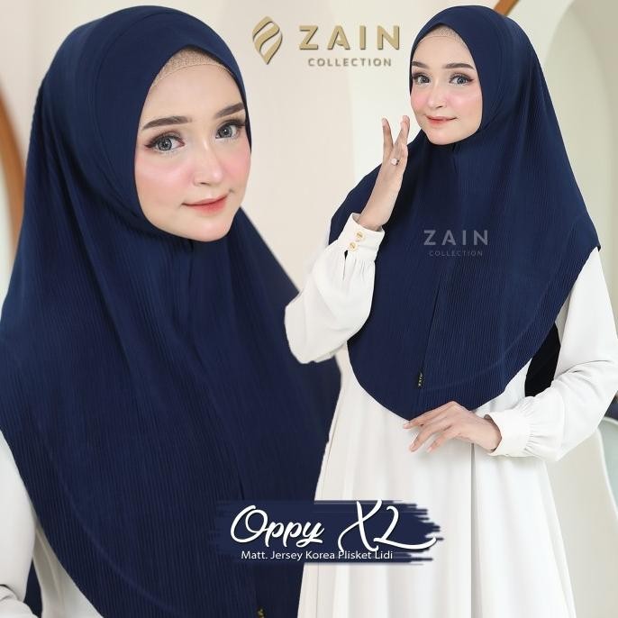 Jilbab Instan Full Plisket Lidi Oppy XL Pet Antem Hijab ZainCollection