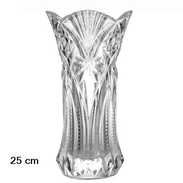 Vase Pot Bunga Kaca Kristal Cantik 24 Cm Home