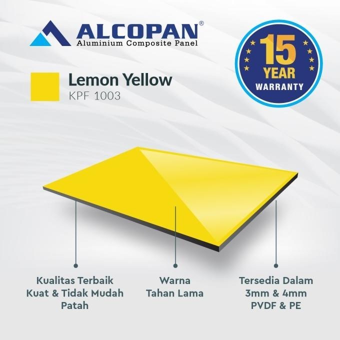 ACP aluminium composite panel Alcopan Lemon Yellow PVDF 4mm