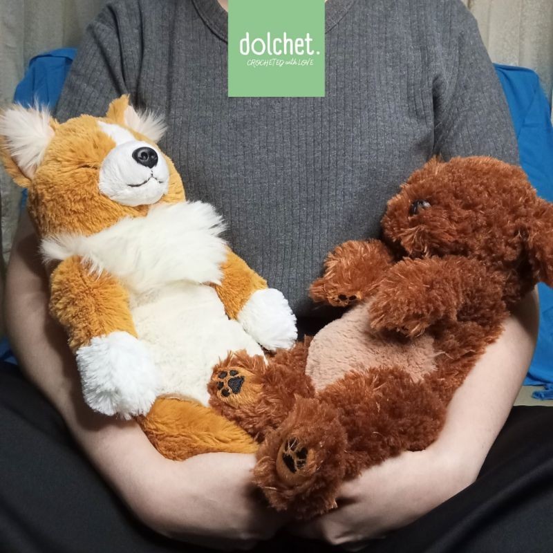 Boneka Anjing Tidur Sleeping Dog Corgi Poodle Sunlemon Premium