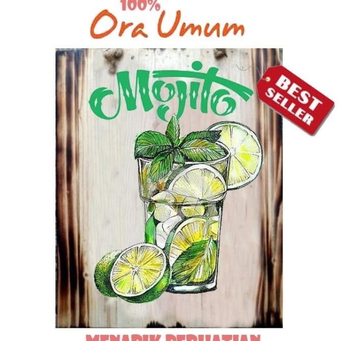 HIASAN DINDING LUKISAN MOJITO DEKORASI DINDING RUANG TAMU CAFE