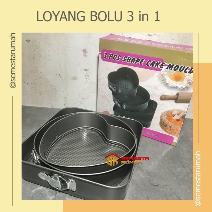 

LE130 LOYANG CETAKAN KUE 3 IN 1 / ANTI LENGKET / KOTAK BULAT LOVE PROMO