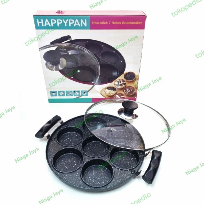 

AL456 Happy Pan Cetakan Martabak Mini Marble/ Kue Lumpur Teflon 7 lubang TERBARU