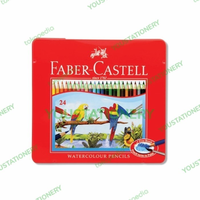 

Faber Castell 24 Watercolour Pensil Warna Water Colour 24 (Tin Case) -Anza Wahda