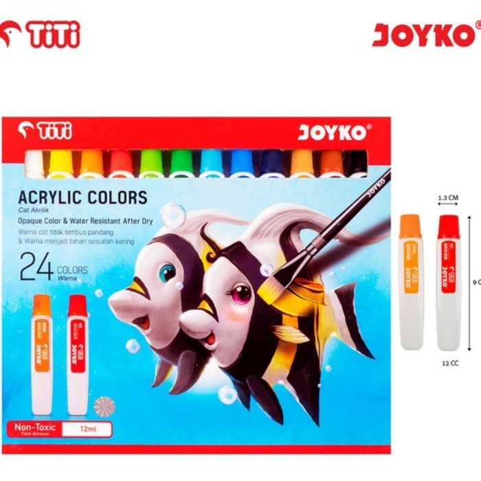 

Cat Acrylic Set 24 Warna Joyko Titi Ac-12 Ml-24 Warna Colors -Anza Wahda
