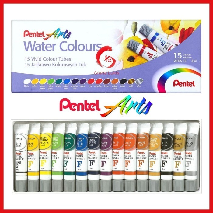 

Pentel Water Colours Set 15 Cat Air Pentel 15 Warna -Anza Wahda