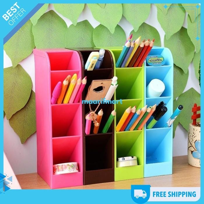 

RAK MINI 4 SEKAT TEMPAT KOTAK ALAT TULIS PULPEN STATIONERY STAND MEJA TERBAIK
