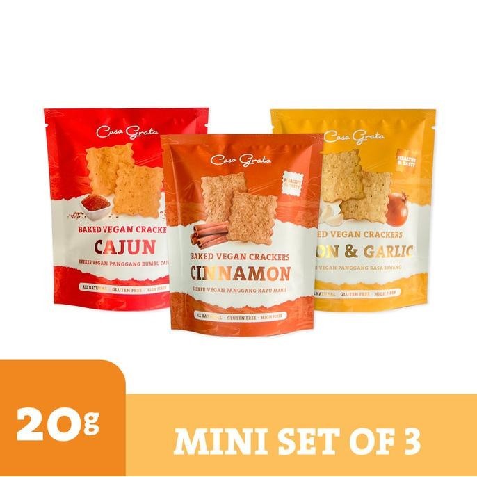 

NEW PRODUK MINI SET OF 3 - 20GR ( 3 CASA GRATA CRACKERS - CHOOSE YOUR OWN FLAVOR) !!!!!