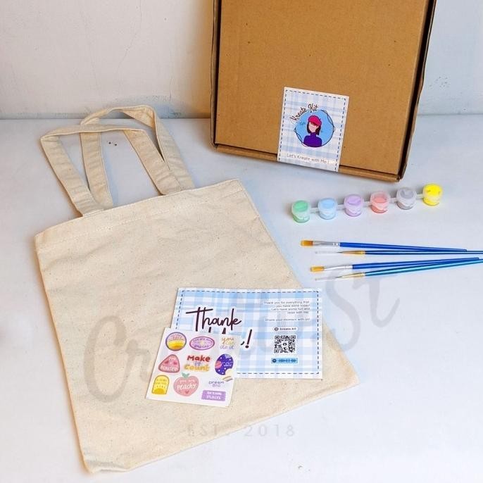

TERBARU PAINT BY NUMBERS TOTE BAG CANVAS BAG TAS LUKIS KREATE KIT DIY PAINTING !!!!!