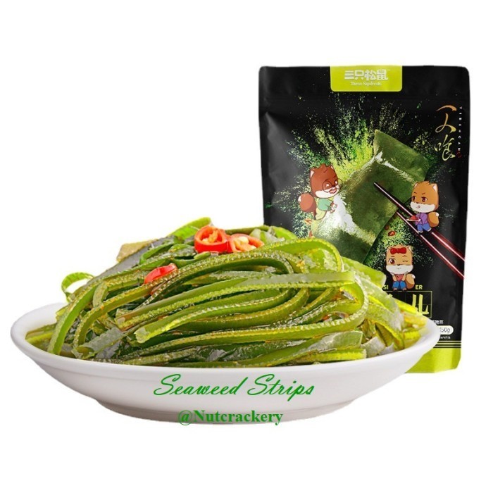 

Celan Rumput Laut Pedas Spicy Seaweed Strips Three Squirrels
