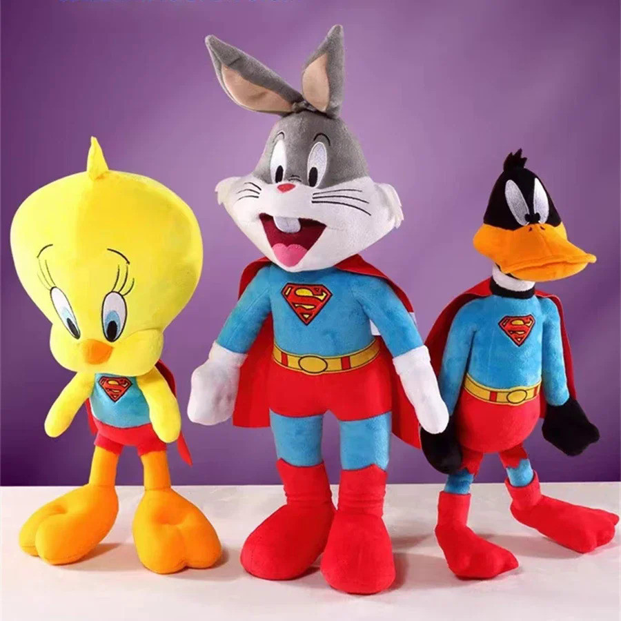 Looney Tunes Super Man Bug Mainan Mewah Kelinci Daffy Bebek Tweety Burung Kartun Anime Boneka Binata