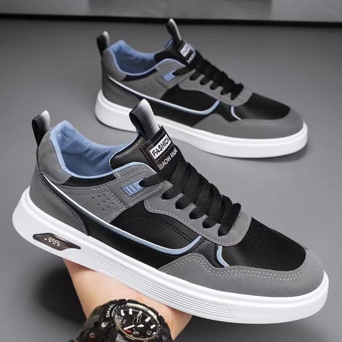 Keeping Sepatu Sneakers Pria Sepatu Olahraga Cowok Keren Hitam KSR116