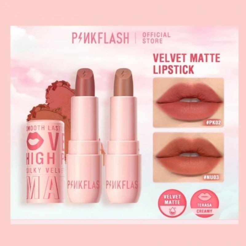 GROSIR - PINKFLASH - VELVET MATTE LIPSTIK