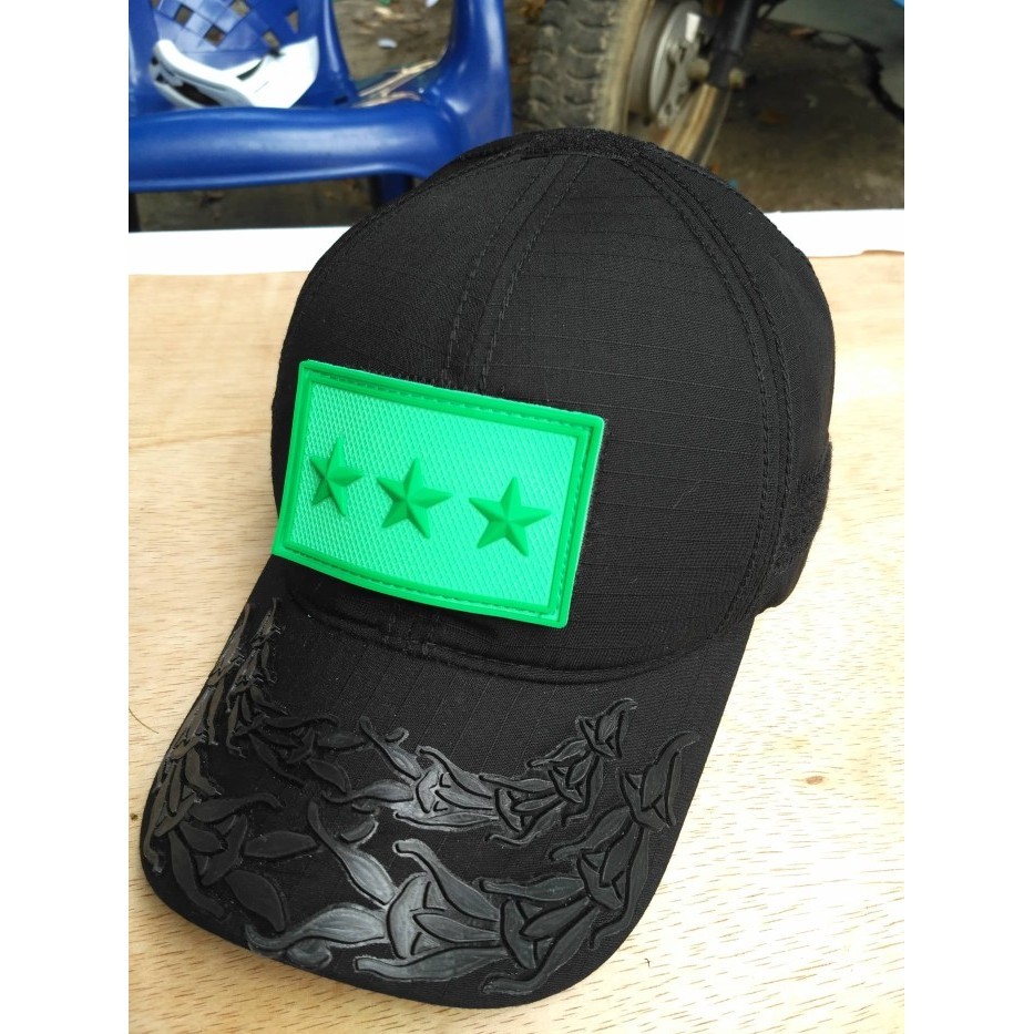 Giov Topi Pati Tni Ad Molay Velcro Bintang 3 Hitam