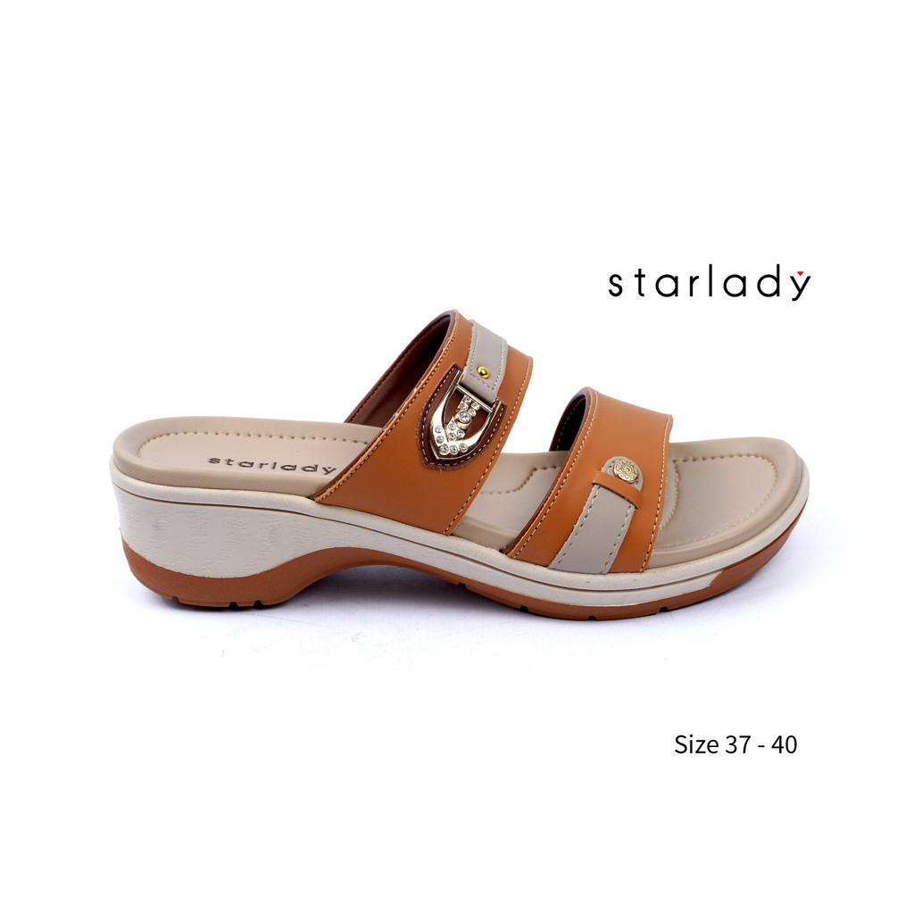 Starlady Sandal Heels Wanita FLO 583 Tan