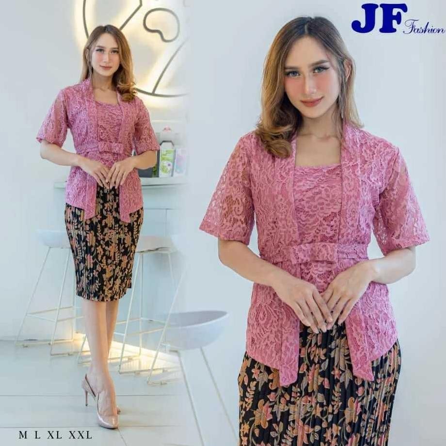 Kebaya Kondangan Kebaya Wisuda Setelan Brat Kutubaru Lengan Pendek Set Rok Pendek Kutu Baru Floy Tal
