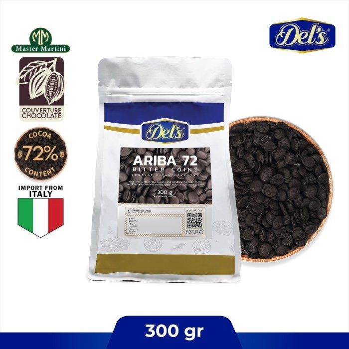 

Ready Ariba Couverture Dark Chocolate 72% Coin - Coklat Kovertur Koin 300gr