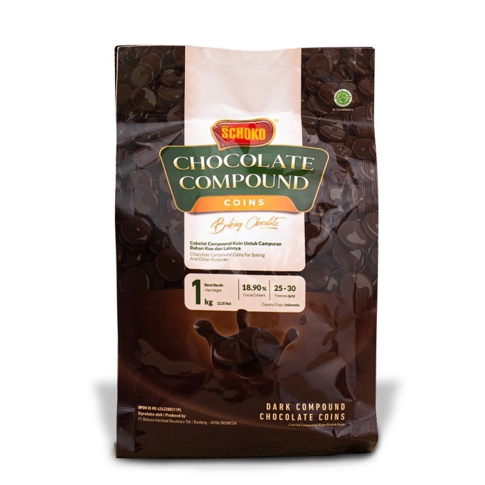 

Ready SCHOKO Dark Compound Chocolate Coin - 1 Kg / Coklat Bentuk Koin