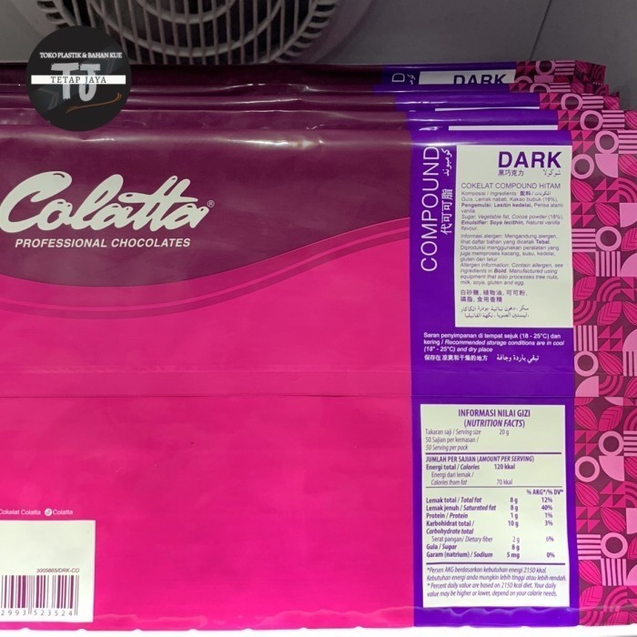 

Ready Colatta Dark Compound 1 Kg - KEMASAN MODEL BARU