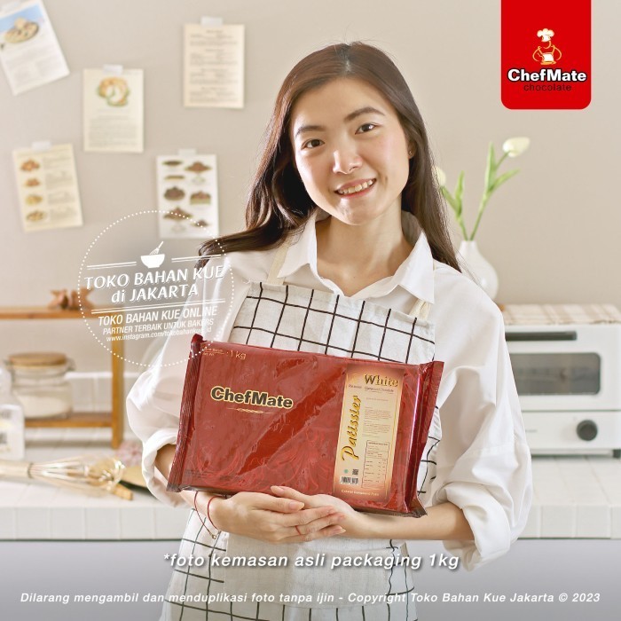 

Ready Chefmate WHITE PATISSIER 1kg Chocolate Putih Cokelat Baking Bahan Kue