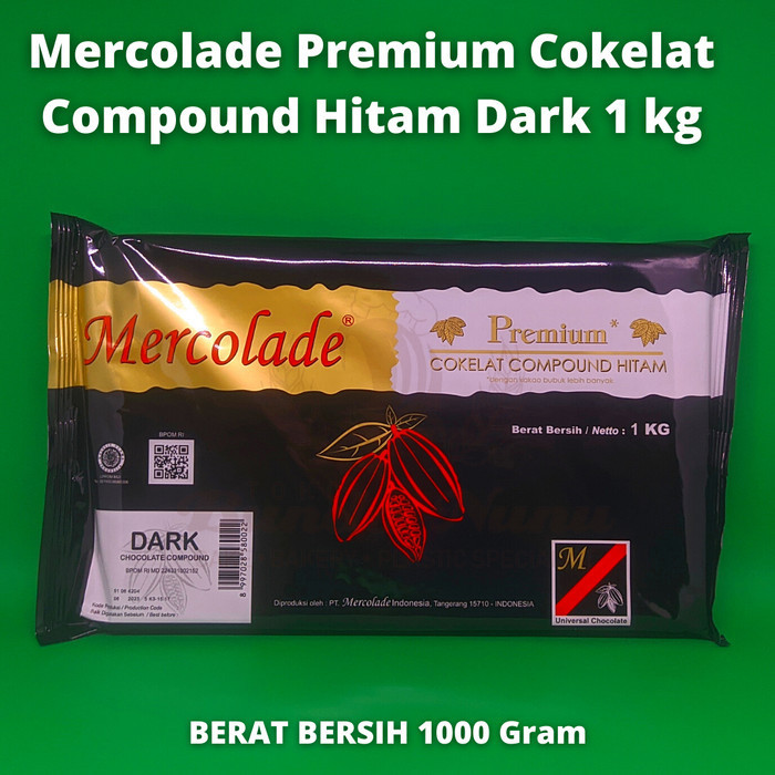 

Ready Mercolade Premium Dark Cokelat Compound Hitam Dark 1 kg